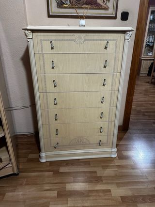 Cómoda alta sinfonier 7 cajones madera