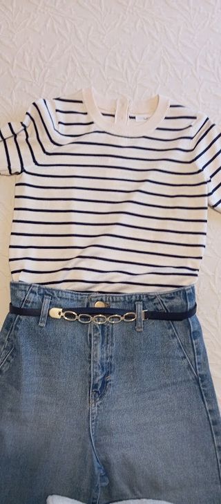 Jersey de rayas blanco y negro