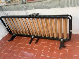 Base cama 2 plazas metal y madera