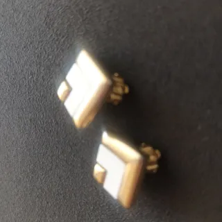 Pendientes Nina Ricci Vintage Oro Blanco