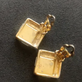 Pendientes Nina Ricci Vintage Oro Blanco