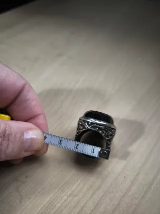 Anillo Plata Piedra Negra y Circonitas