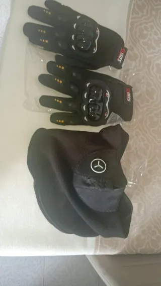 Guantes y braga moto quad talla S. Sin estrenar