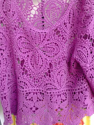 Conjunto falda larga y blusa de ganchillo