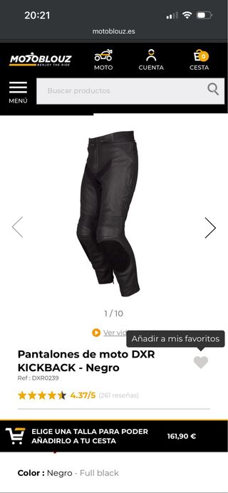 Pantalón piel moto DXR KICK