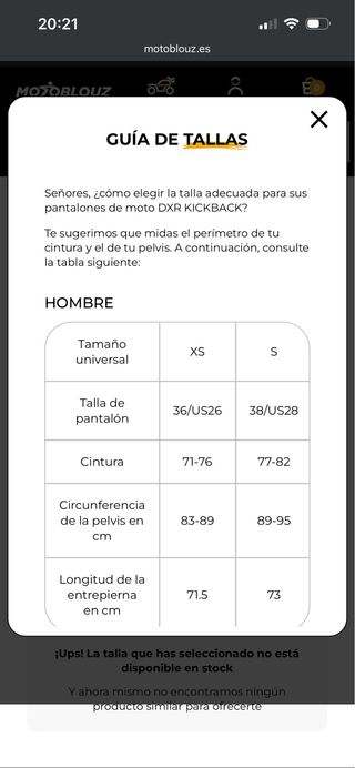 Pantalón piel moto DXR KICK