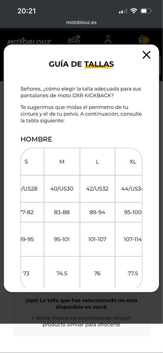 Pantalón piel moto DXR KICK