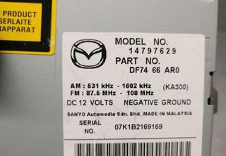 5762030 df7466ar0 sistema audio / radio cd mazda 2