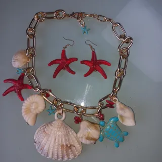 Collar y Pendientes Estrellas de Mar y Tortugas
