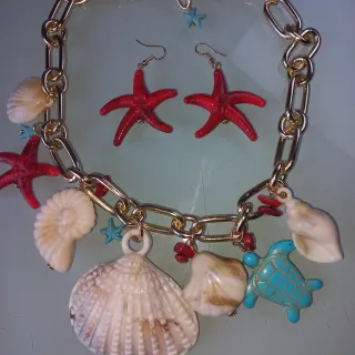 Collar y Pendientes Estrellas de Mar y Tortugas