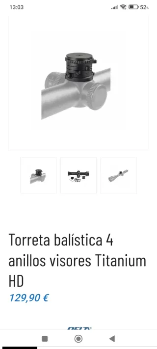 Visor Delta Titanium HD 2.5-15x56 con torreta