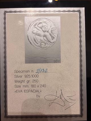 Salvador Dali Eva Spaziale Argento