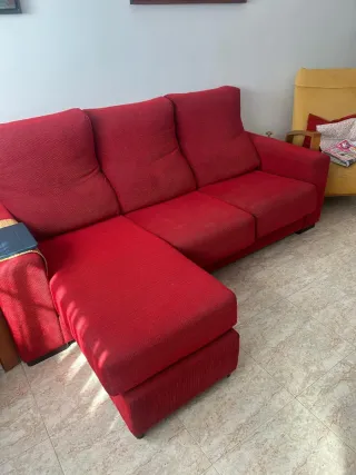 Sofá modular 3 plazas rojo