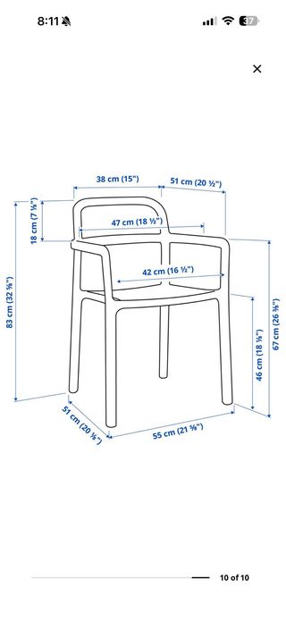 Silla YPPERLIG IKEA verde con reposabrazos