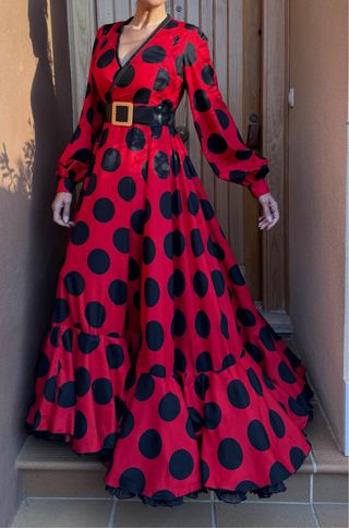 Traje Flamenca Volante Lunares Rojo