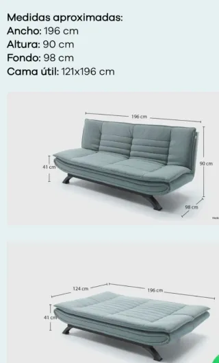 Sofá Cama Gris Desenfundable