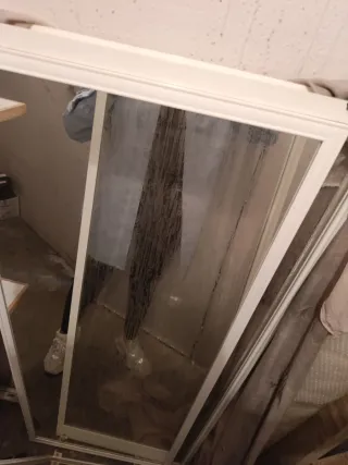 Mampara de baño 3 piezas cristal y espejo