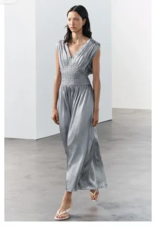 Vestido plateado largo
