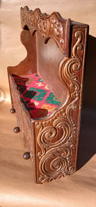 Mobiletto portaspezie in legno artigianale vintage