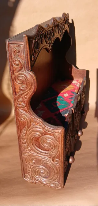 Mobiletto portaspezie in legno artigianale vintage