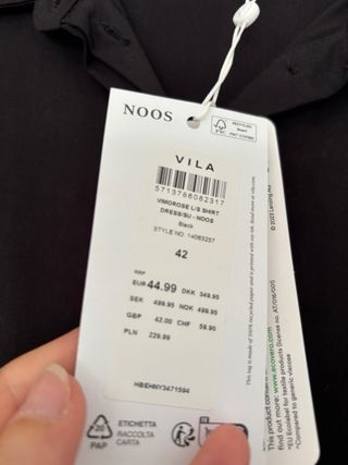 Vestido negro Vila talla M nuevo