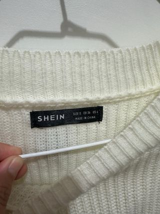 Jersey punto blanco crop manga larga