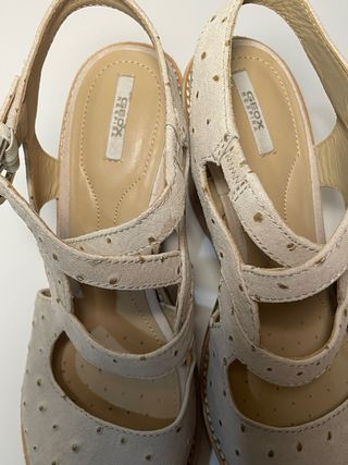 Sandalias Geox Cuña Talla 39 Beige