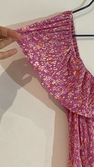 Vestido largo estampado floral rosa
