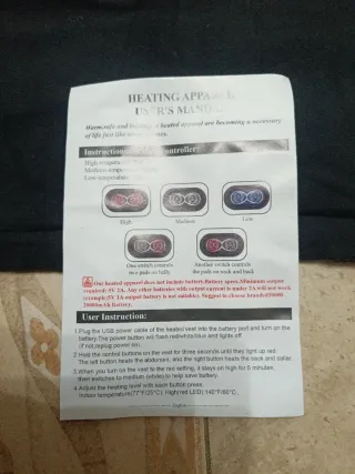 Chaleco Ejoy Calefactable Negro con batería