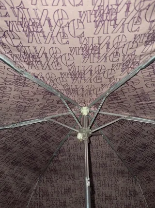 Paraguas Mango Beige y Morado