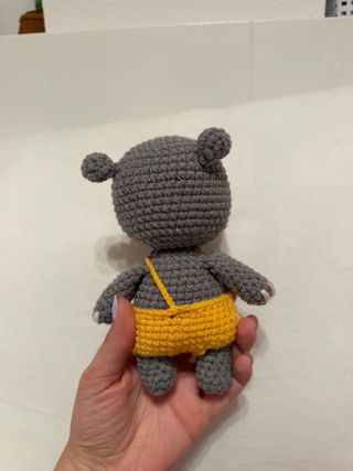 Muñeco Hipopótamo Amigurumi Crochet Hecho a Mano