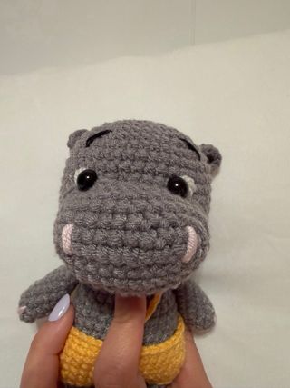 Muñeco Hipopótamo Amigurumi Crochet Hecho a Mano