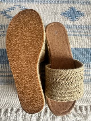 Sandalias esparto plataforma beige/marrón