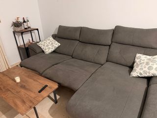 Sofa Chaiselonge mecánico con canapé y dos puff