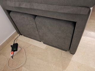 Sofa Chaiselonge mecánico con canapé y dos puff