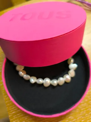 Pulsera Tous Perlas y Oso Dorado