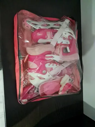 Patines en línea rosas ajustables talla 35-38