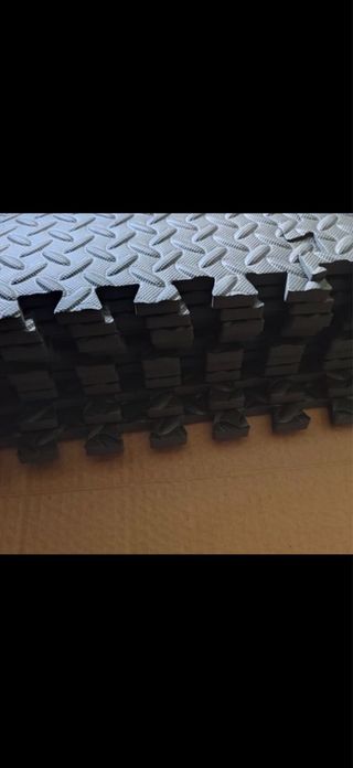 36 Unidades Suelo Goma Negro Puzzle