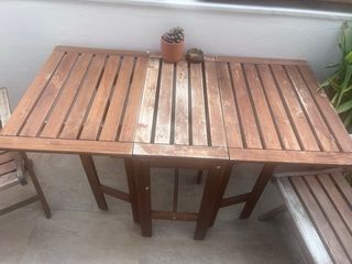 Conjunto mesa y 2 sillas teka