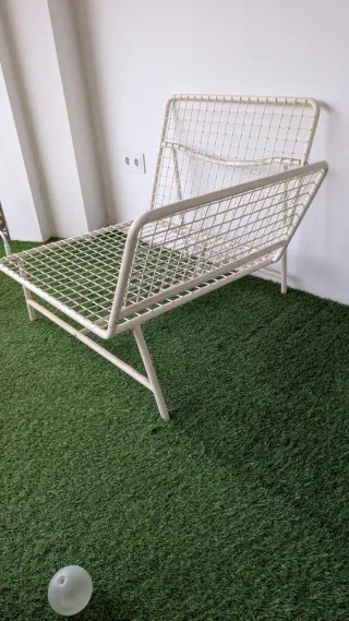 Sillón de jardín exterior metálico blanco