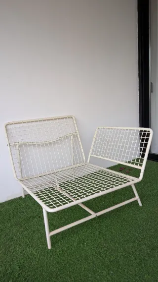 Sillón de jardín exterior metálico blanco