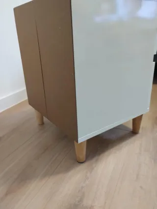 Mesita Noche Blanca Brillante