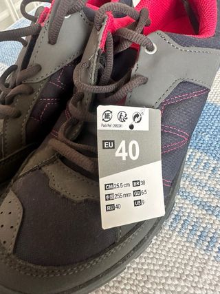Tenis Quechua Talla 40 Negro/Rosa