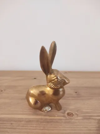 Figura Conejo Bronce Decorativa
