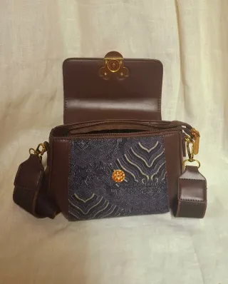 Borsa tracolla Mickey marrone