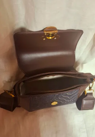 Borsa tracolla Mickey marrone