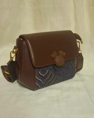 Borsa tracolla Mickey marrone