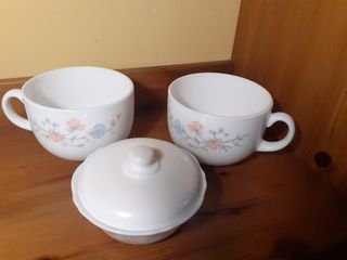 2 Tazones Arcopal Vintage Flores