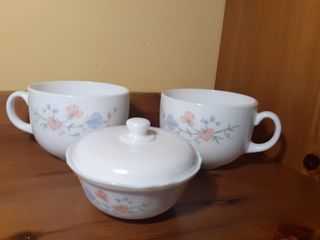 2 Tazones Arcopal Vintage Flores