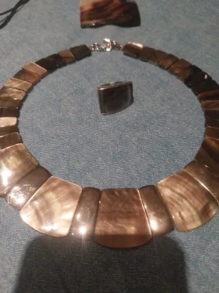 Conjunto Joyería Nácar y Plata 925.